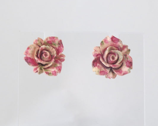 Multi-coloured Rose Shaped Fashion Earrings