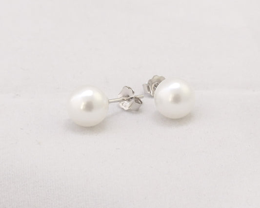 925 Sterling Silver Pearl Stud Earrings