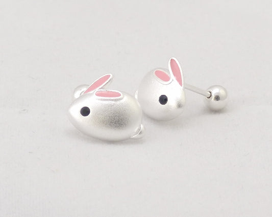 925 Sterling Silver Cute Rabbit Stud Earrings